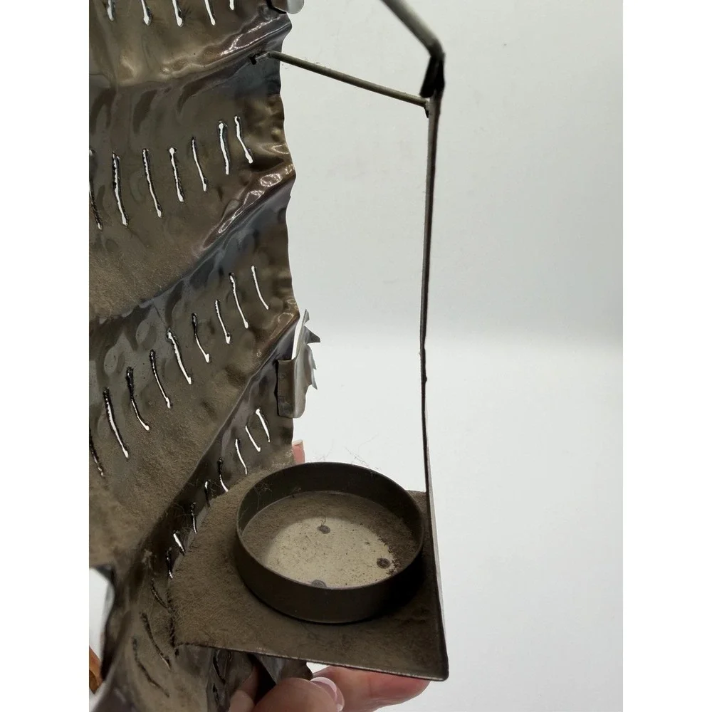 🐾🕯️‎ Armadillo Springy Metal Art Votive Candle Holder – Wall Mount – Rustic
